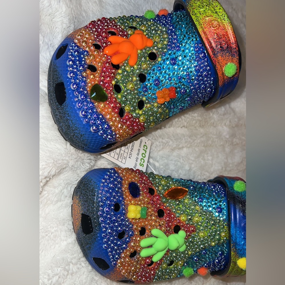 ๐งก๐๐ฉต Custom Crocs ๐ฉต๐๐งก M5/W7๐ฉต๐ - Picture 3 of 7